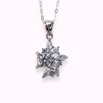 White Moissanite Bejewelled Necklace